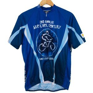 Pactimo Blue River Century Cycling Jersey Men’s XL Short Sleeve 3/4 Zip